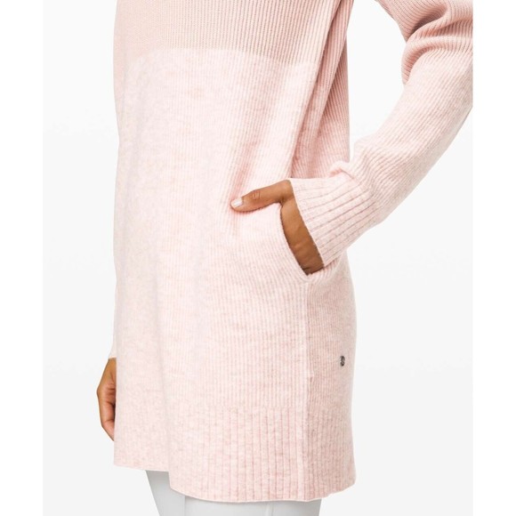 NWT Lululemon Cashmere Wool Restful Intention Sweater Dress Pink XS LW3CN0S - Picture 4 of 13